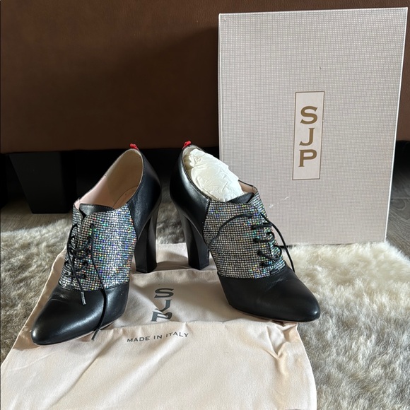SJP by Sarah Jessica Parker Shoes - SJP by Sarah Jessica Parker Black and Silver Heels